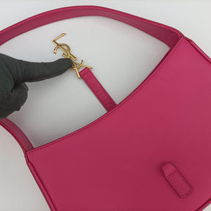 LE 5 À 7Mini Hobo Rose red Leather PLB657228.0122