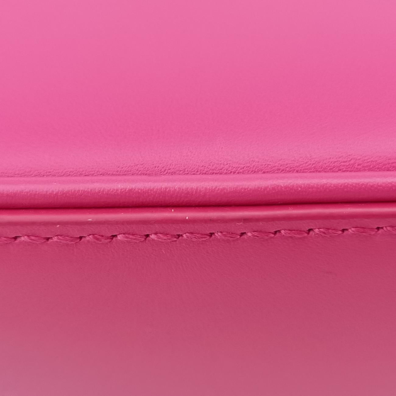 LE 5 À 7Mini Hobo Rose red Leather PLB657228.0122