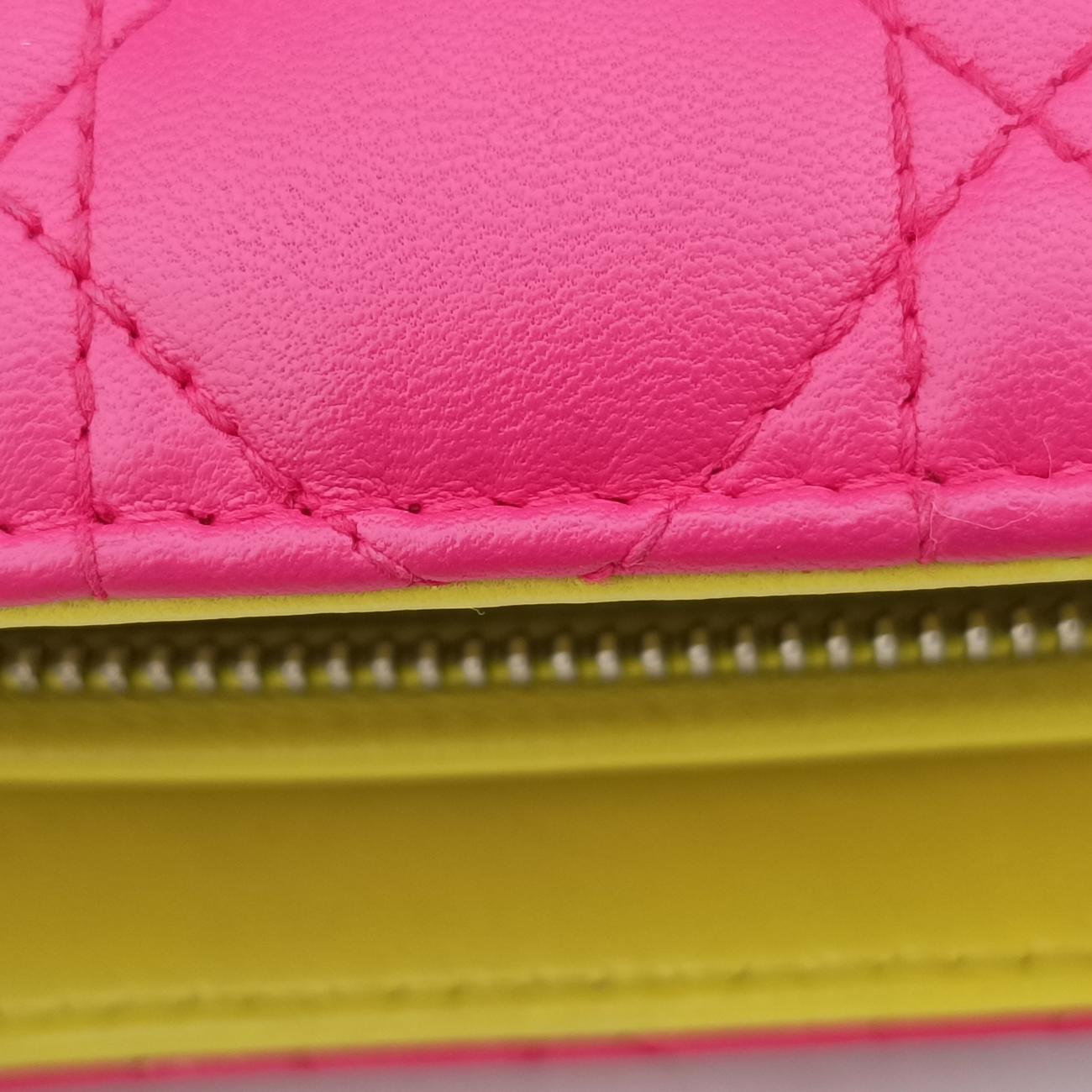 Lady Dior Rose Red x Yellow x Blue lambskin 15-BO-1103