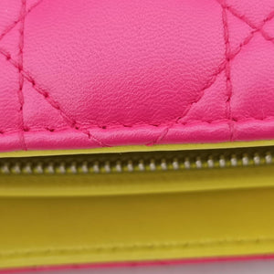 Lady Dior Rose Red x Yellow x Blue lambskin 15-BO-1103