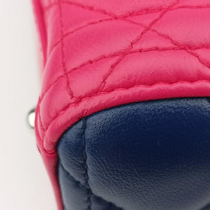 Lady Dior Rose Red x Yellow x Blue lambskin 15-BO-1103