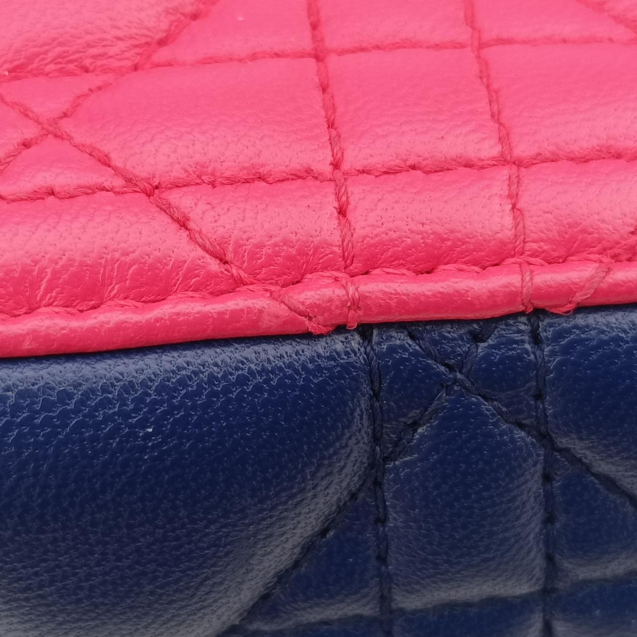 Lady Dior Rose Red x Yellow x Blue lambskin 15-BO-1103