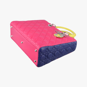 Lady Dior Rose Red x Yellow x Blue lambskin 15-BO-1103
