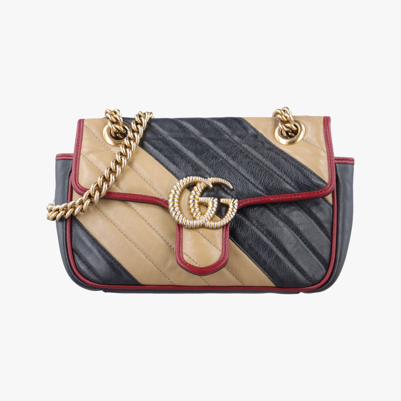 GG Marmont Beige x Black x Red Leather A028870102
