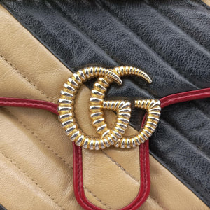 GG Marmont Beige x Black x Red Leather A028870102