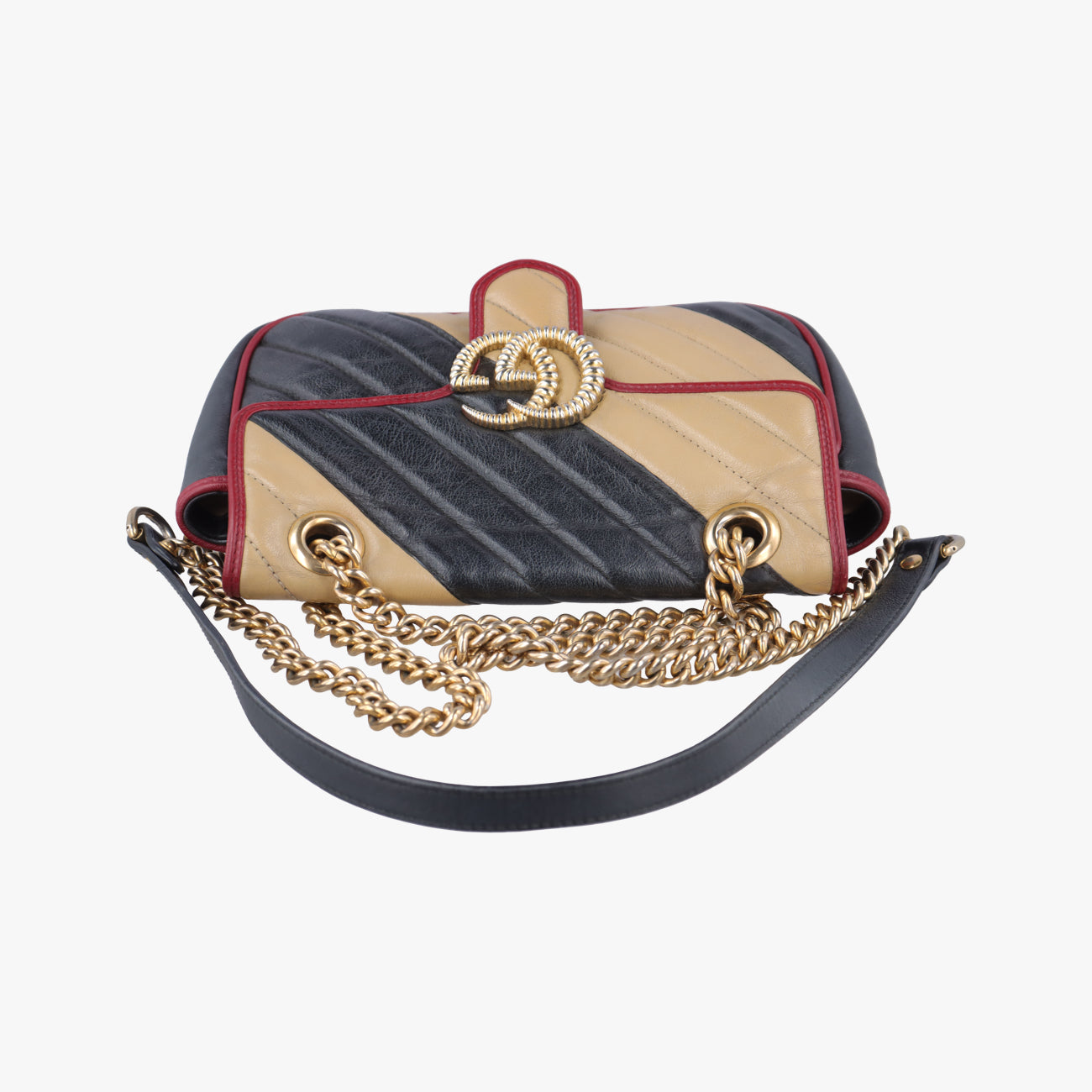 GG Marmont Beige x Black x Red Leather A028870102