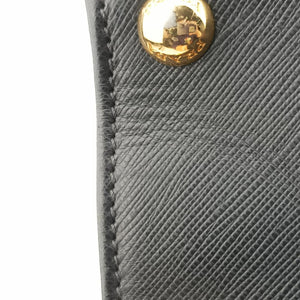Framed Top Handle Tote Black Saffiano Leather 7/9