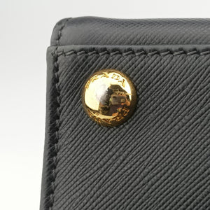Framed Top Handle Tote Black Saffiano Leather 7/9