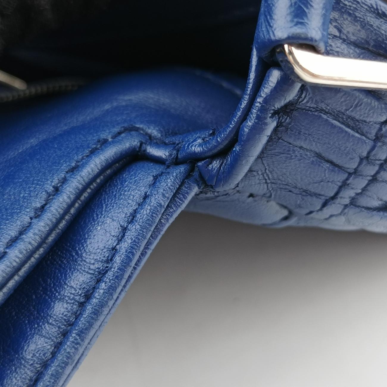 Nappa Gaufrette Blue Leather 113