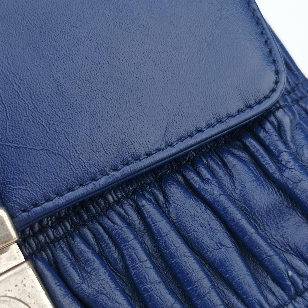 Nappa Gaufrette Blue Leather 113