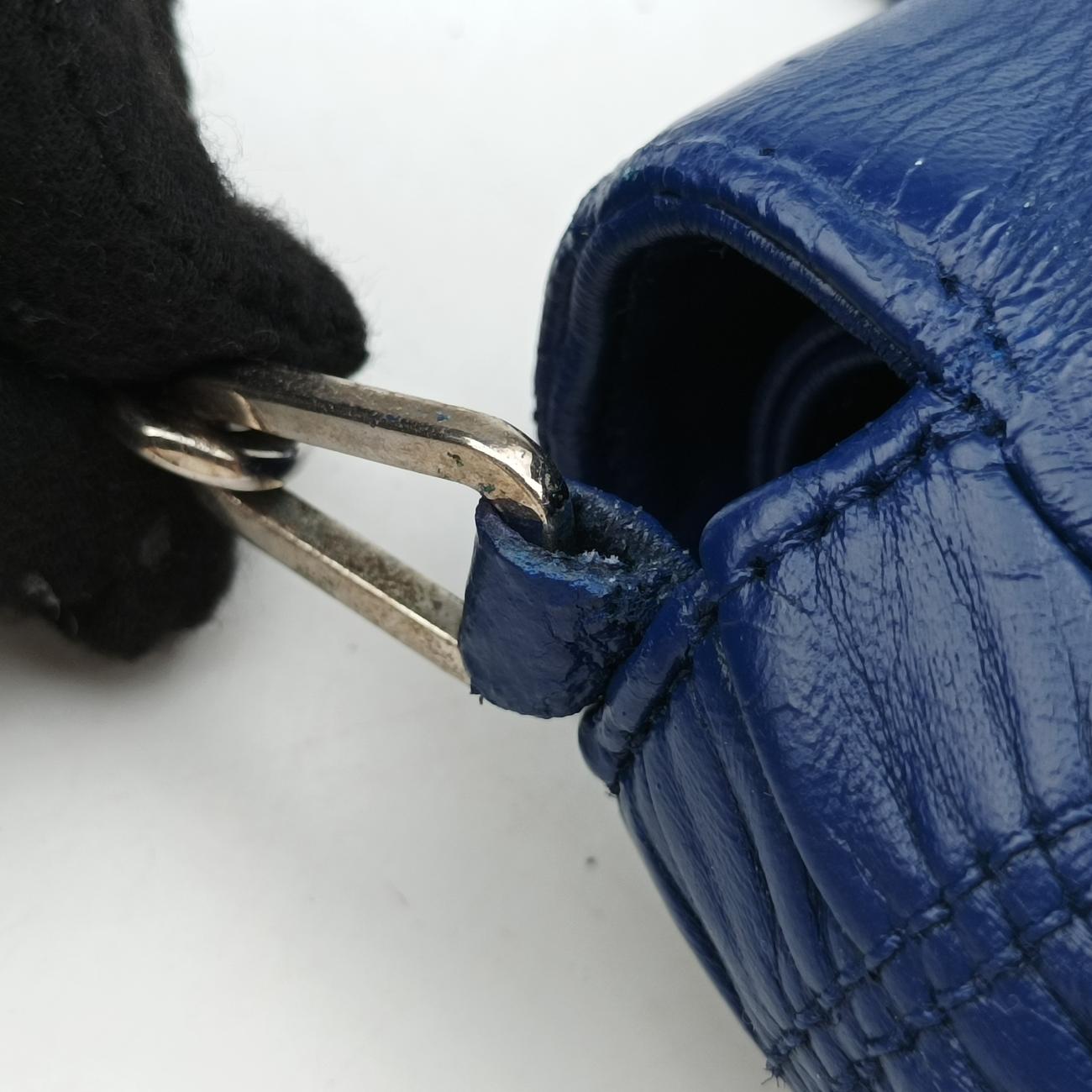 Nappa Gaufrette Blue Leather 113