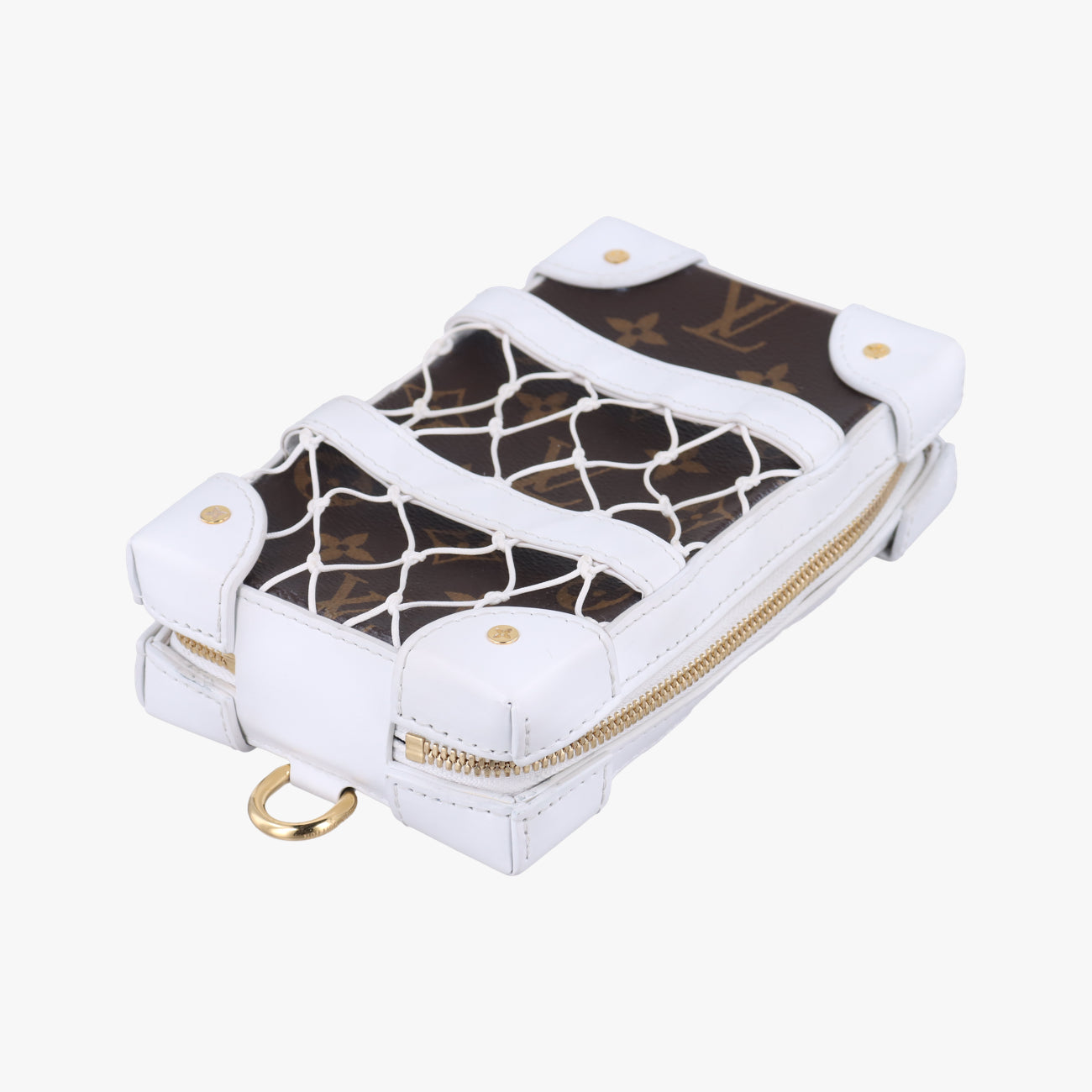 Soft Trunk Phone Box Brown x White Monogram Reverse Canvas TJ4240 ICチップ