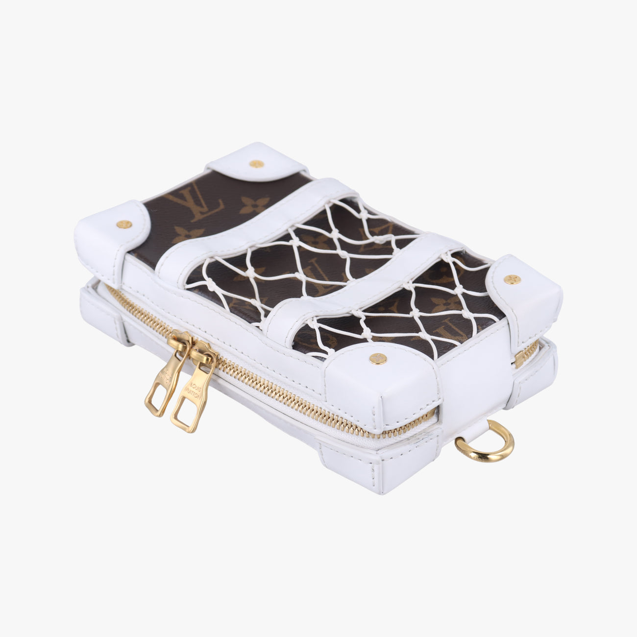 Soft Trunk Phone Box Brown x White Monogram Reverse Canvas TJ4240 ICチップ