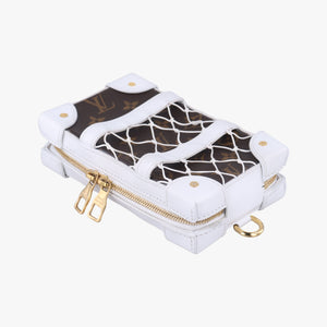 Soft Trunk Phone Box Brown x White Monogram Reverse Canvas TJ4240 ICチップ