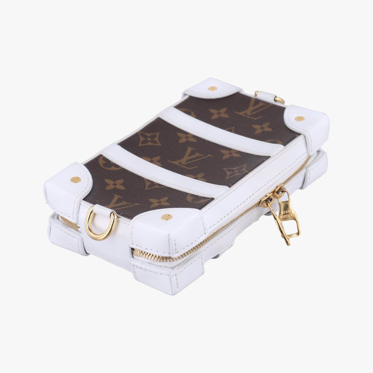 Soft Trunk Phone Box Brown x White Monogram Reverse Canvas TJ4240 ICチップ
