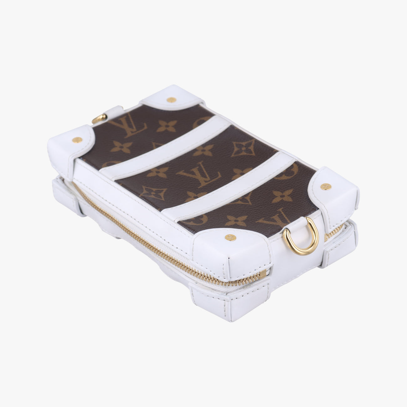 Soft Trunk Phone Box Brown x White Monogram Reverse Canvas TJ4240 ICチップ