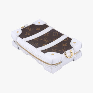 Soft Trunk Phone Box Brown x White Monogram Reverse Canvas TJ4240 ICチップ