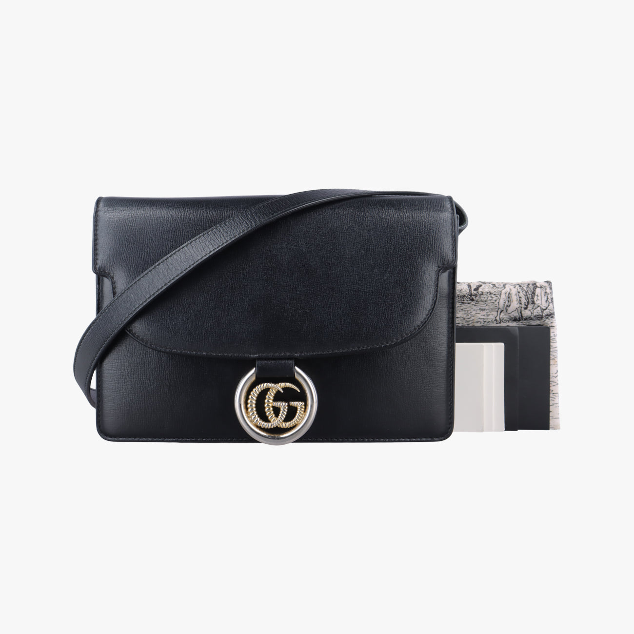 GG Ring GG Marmont Black Leather B029955416
