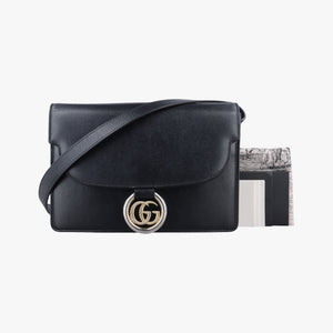 GG Ring GG Marmont Black Leather B029955416