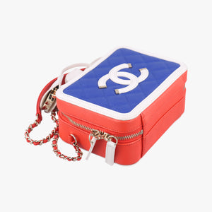 Filigree Vanity Case Blue x Red x White Caviar Leather 26940738