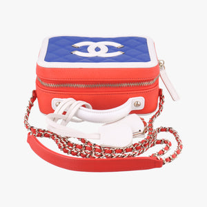 Filigree Vanity Case Blue x Red x White Caviar Leather 26940738