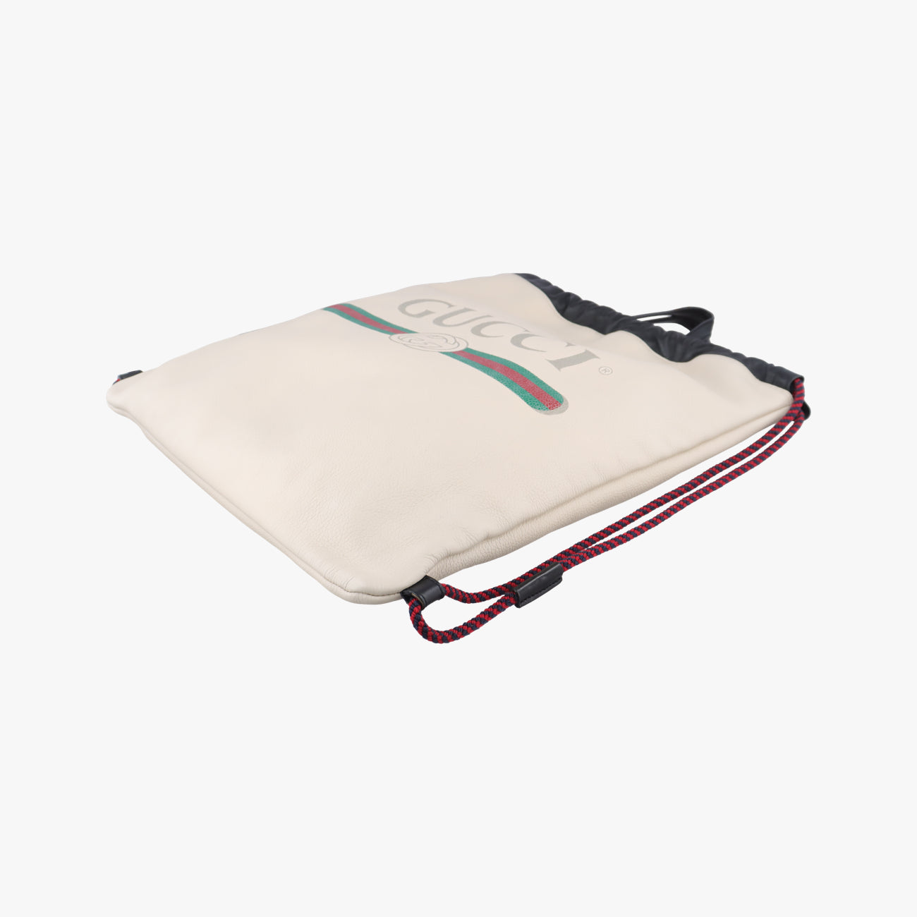 Print Drawstring White Leather B023688405