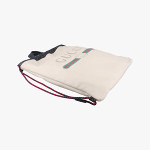 Print Drawstring White Leather B023688405