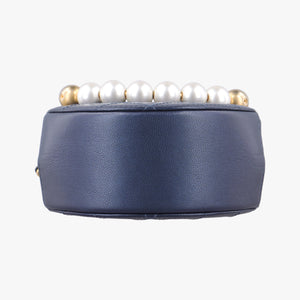 Round Pearls Navy lambskin 29212582