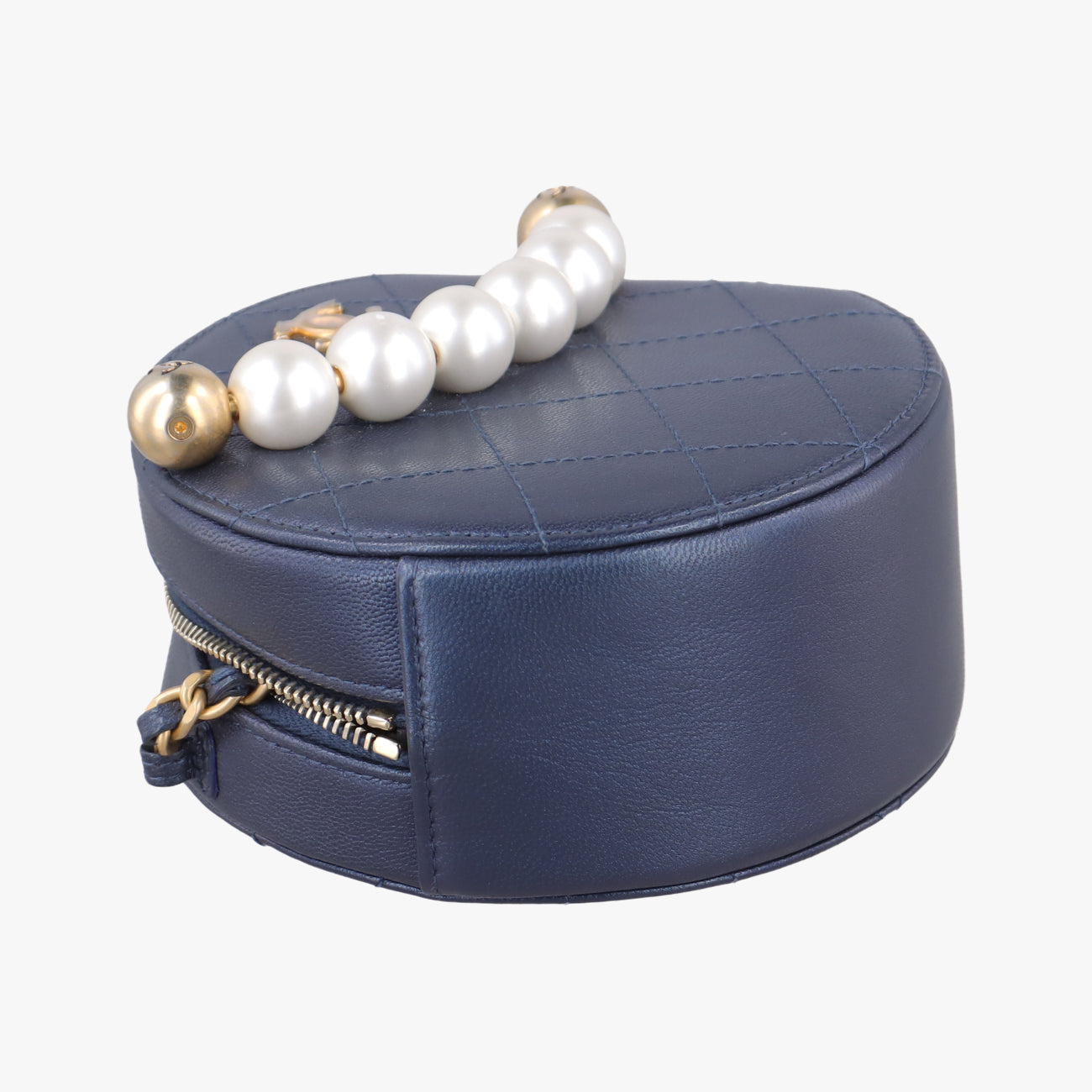 Round Pearls Navy lambskin 29212582