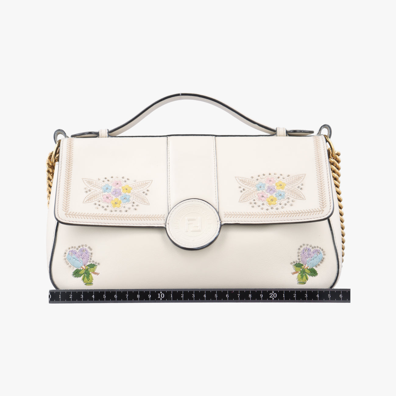 Double F Floral White×multicolor Leather 8BT297 A5DO 189-10429