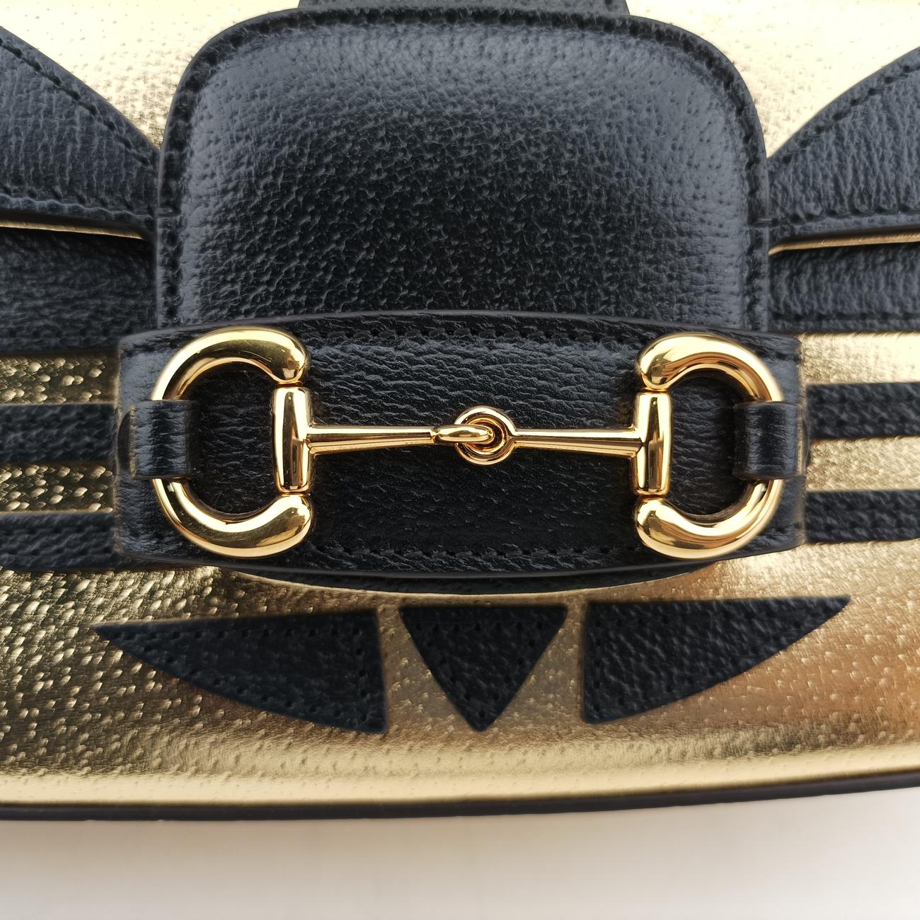 Adidas collaboration Horsebit Golden×Black Leather D039431664