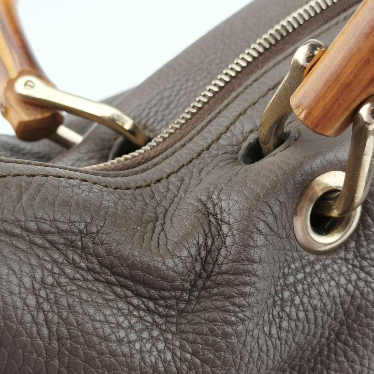 bamboo shopper Brown Leather E016438274