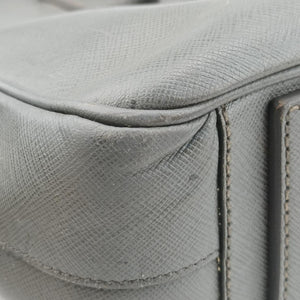 Business Briefcase Grey SAFFIANO Leather 7 D