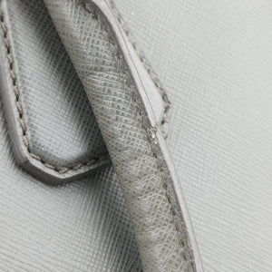 Business Briefcase Grey SAFFIANO Leather 7 D