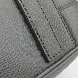 Business Briefcase Grey SAFFIANO Leather 7 D