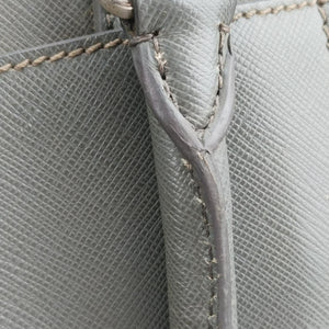 Business Briefcase Grey SAFFIANO Leather 7 D