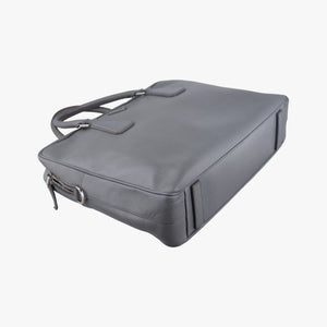 Business Briefcase Grey SAFFIANO Leather 7 D