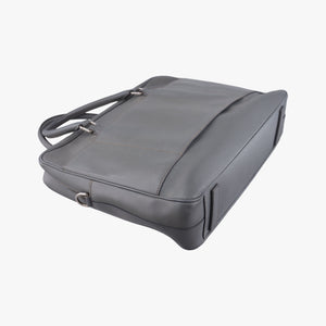 Business Briefcase Grey SAFFIANO Leather 7 D