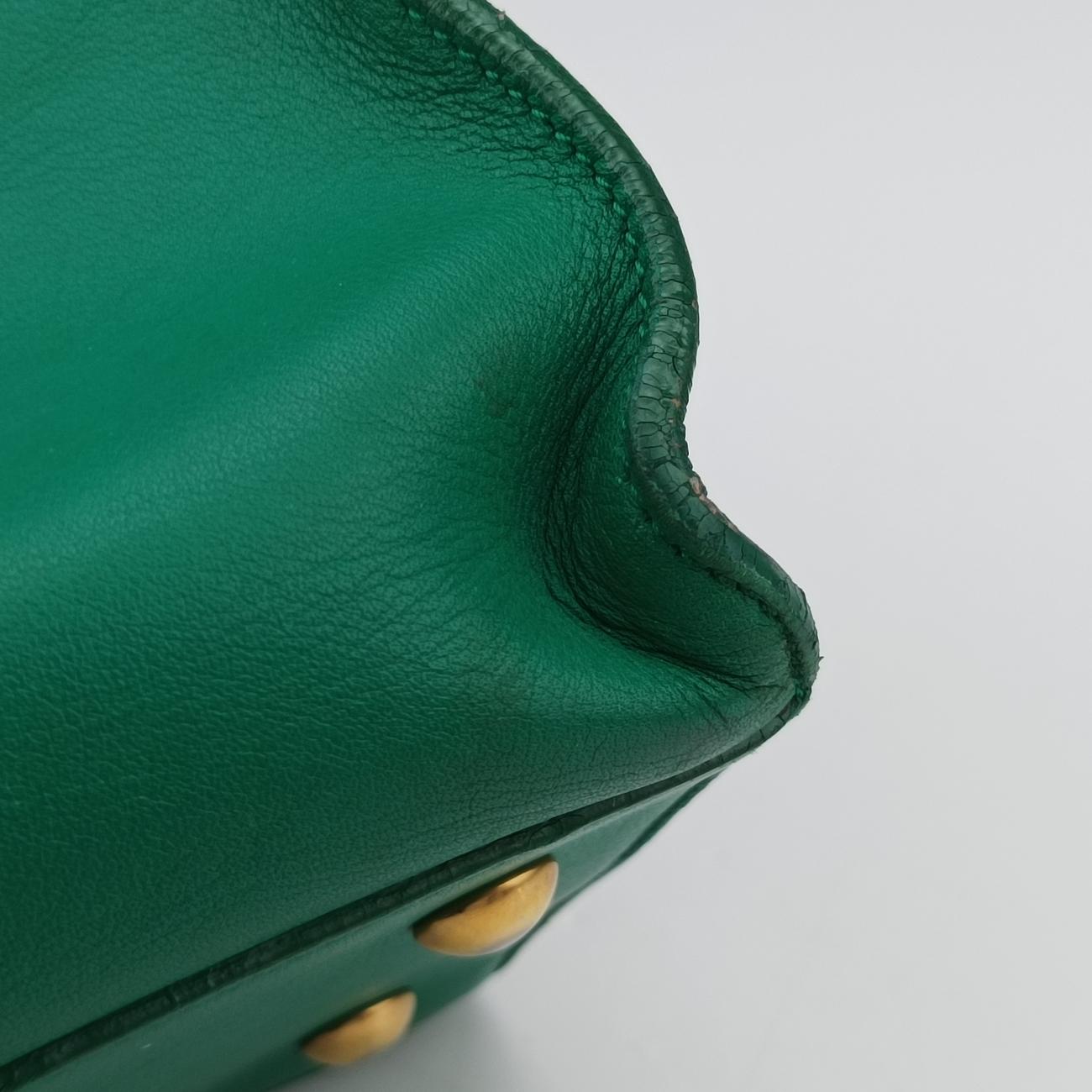 Y Ligne Petit Cabas Green Leather 311210.529258