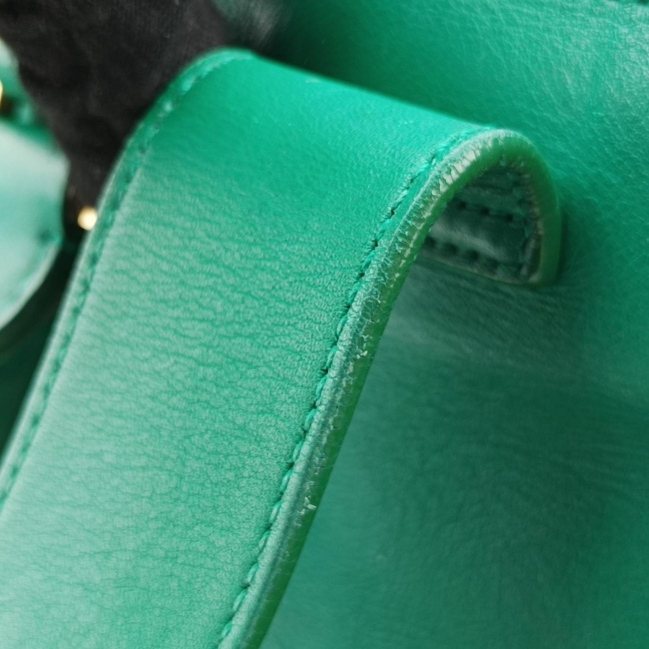 Y Ligne Petit Cabas Green Leather 311210.529258