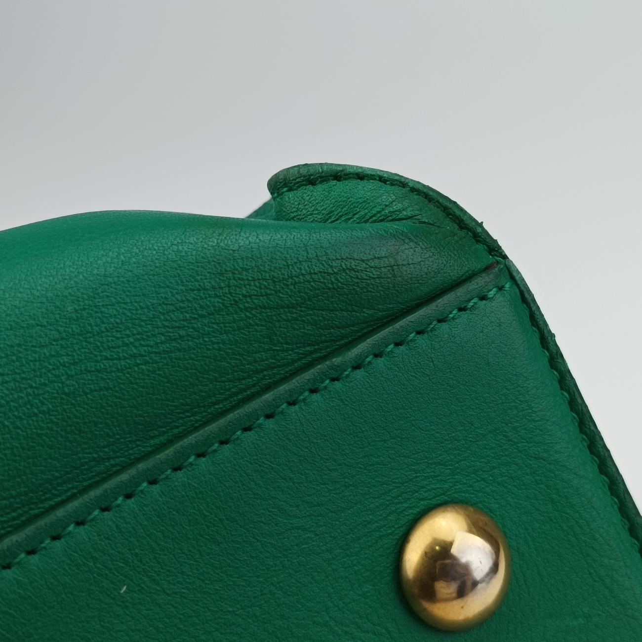 Y Ligne Petit Cabas Green Leather 311210.529258