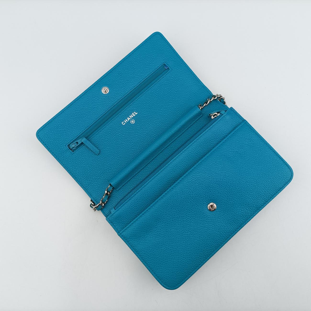 Caviar Wallet Chain Blue Leather 17898763