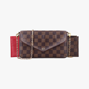 Pochette FéLICIE EBENE Damier Canvas ICチップ