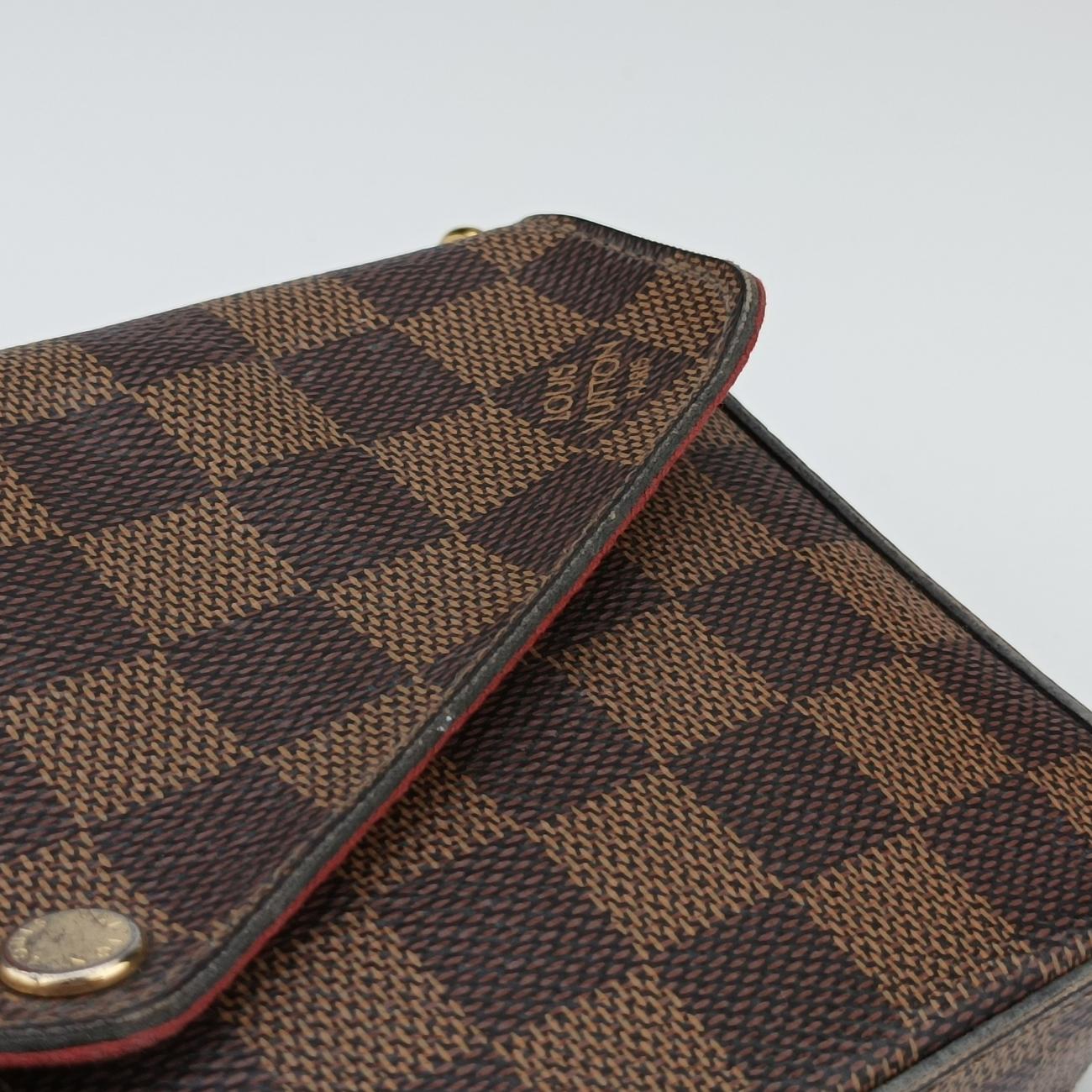 Pochette FéLICIE EBENE Damier Canvas ICチップ