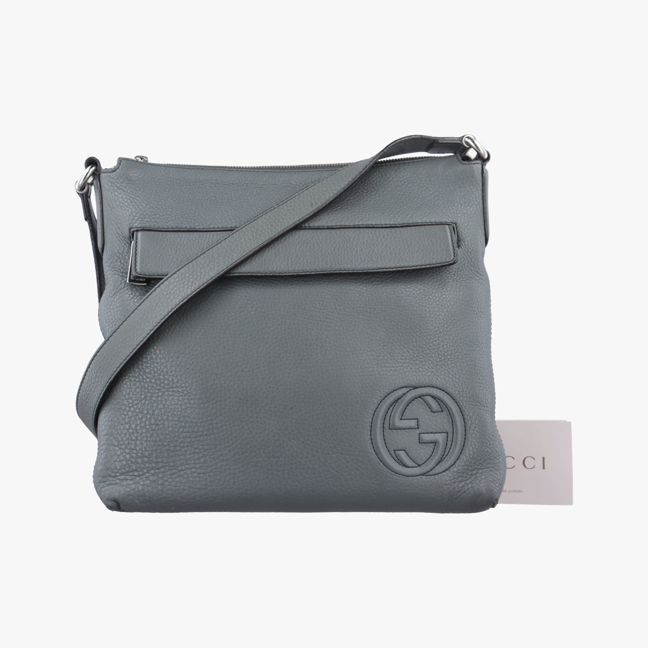 Interlocking G Logo Soho Messenger Grey Leather A016476622