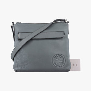 Interlocking G Logo Soho Messenger Grey Leather A016476622