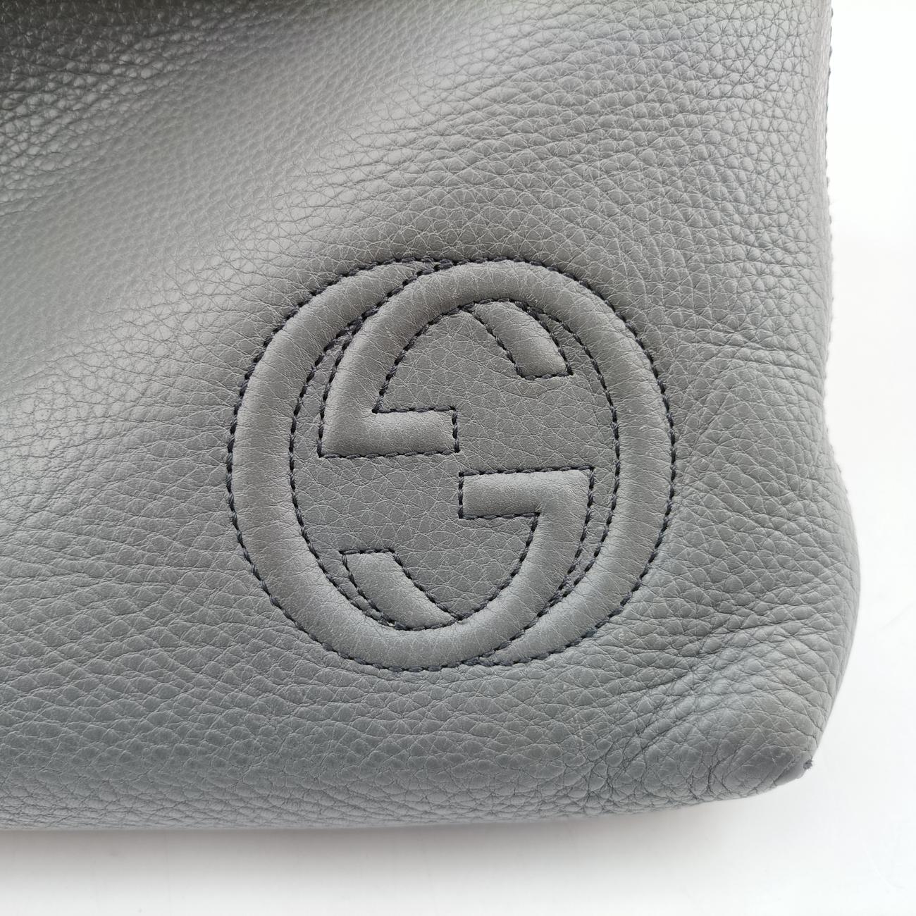 Interlocking G Logo Soho Messenger Grey Leather A016476622
