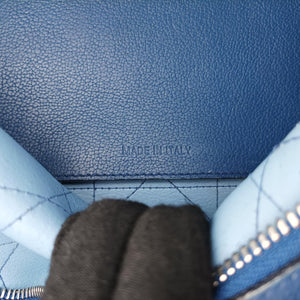 Medium Cannage Grained Blue Leather 01-RU-0166