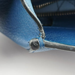 Medium Cannage Grained Blue Leather 01-RU-0166