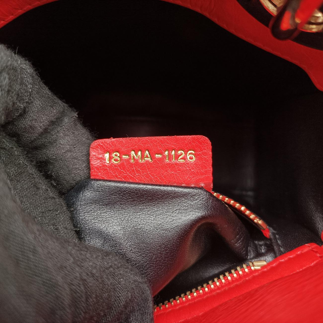 Mini Sequin Lady Dior Red×Multicolour Leather 18-MA-1126